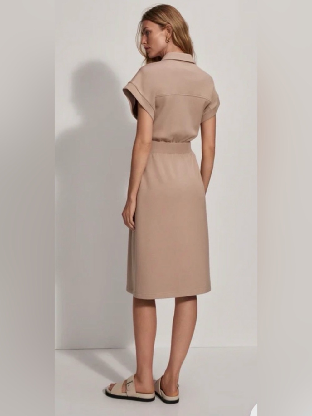 Varley Louisa Zip Through Double Soft Midi Dress - Picture 2 of 12